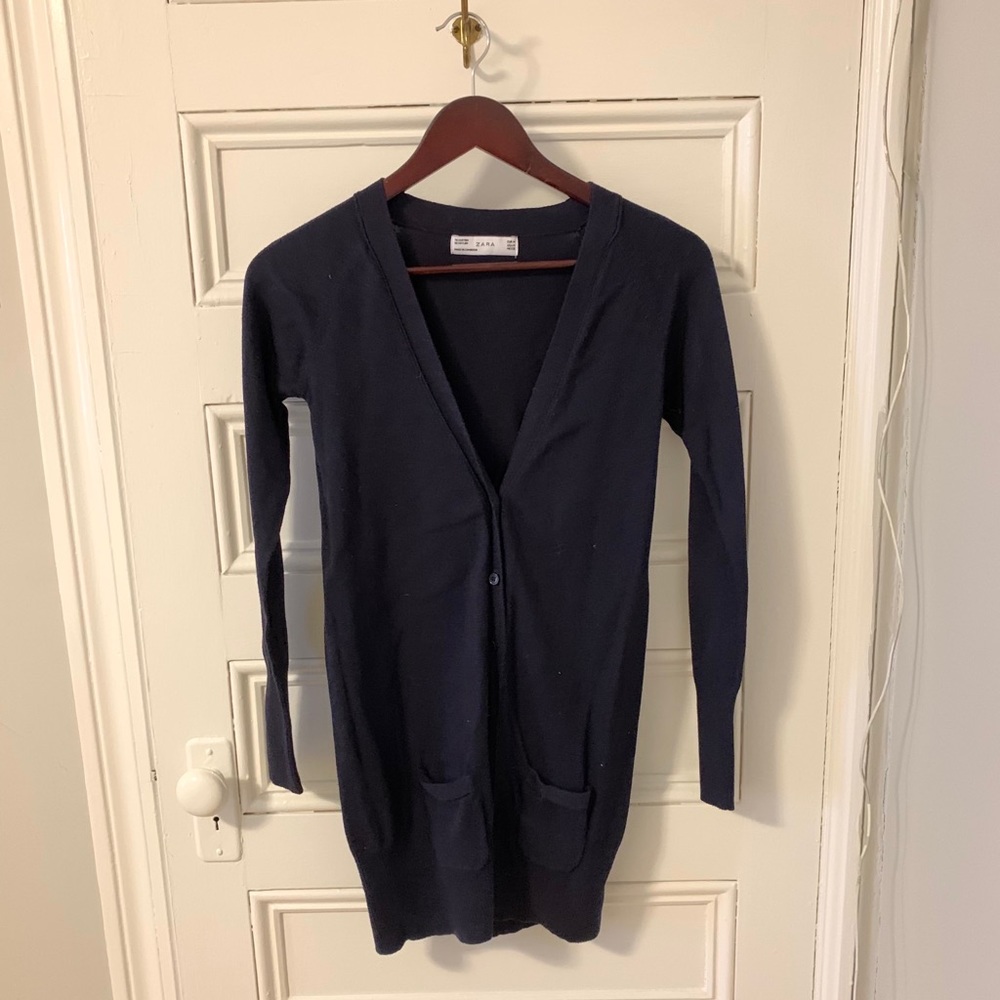 Zara navy blue cardigan, medium